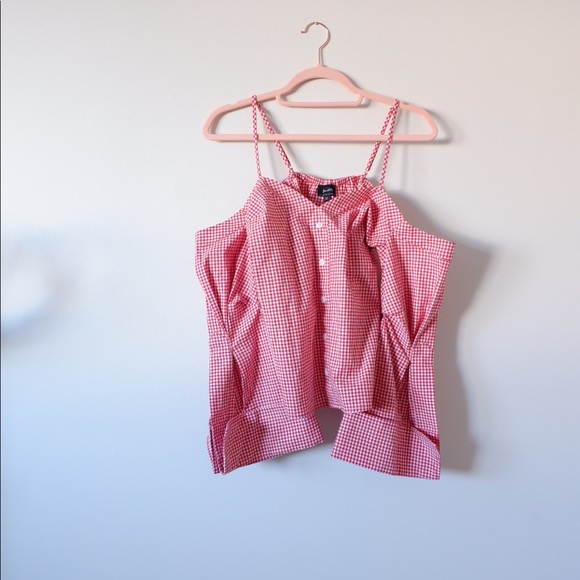 REVOLVE BARDOT SARA BELL GINGHAM OFF THE SHOULDER BLOUSE Brand new - Picture 2 of 7